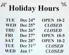 Holiday Hours2024